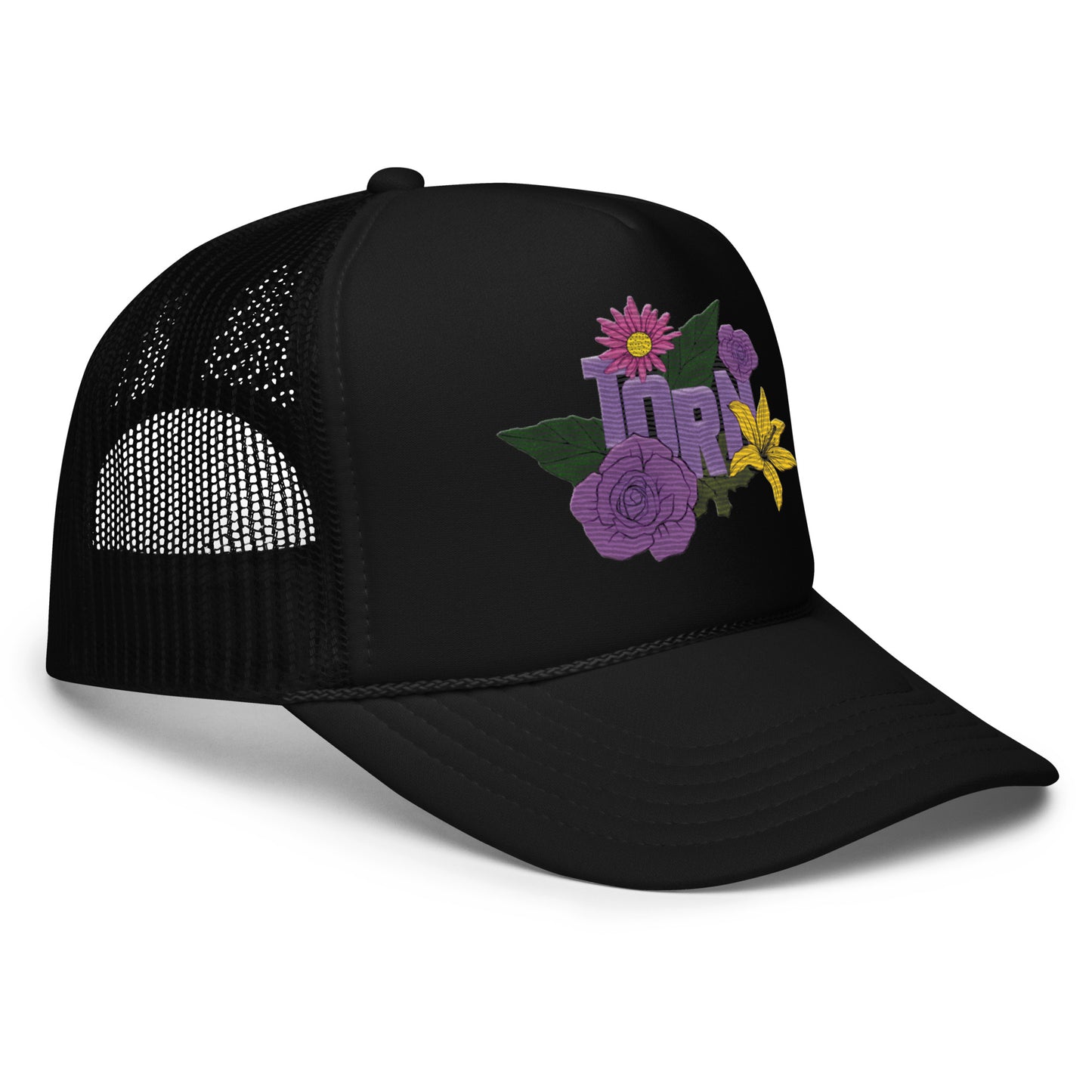 Torn "FLORAL" Trucker Hat