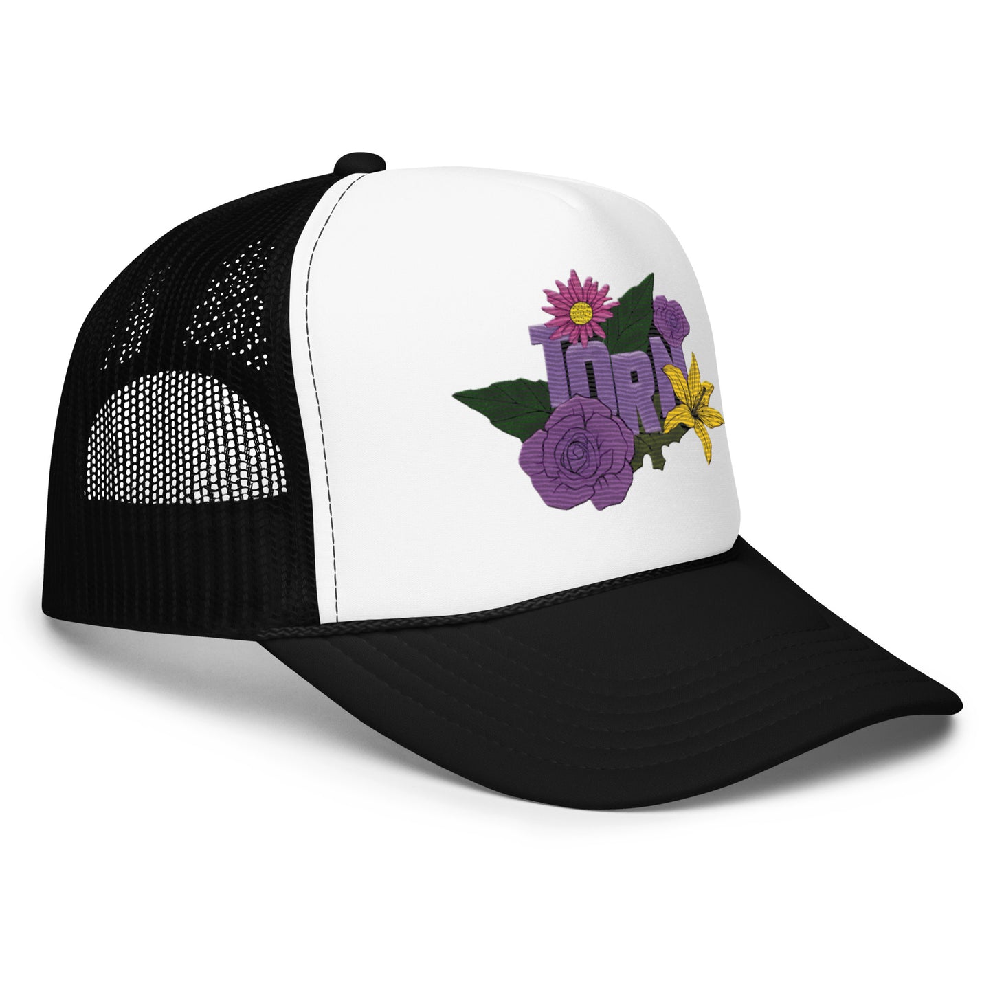 Torn "FLORAL" Trucker Hat